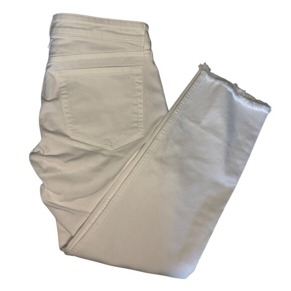 Rag and Bone Frayed Fringe Raw Edge White Jeans, Size 26 - Picture 4 of 4